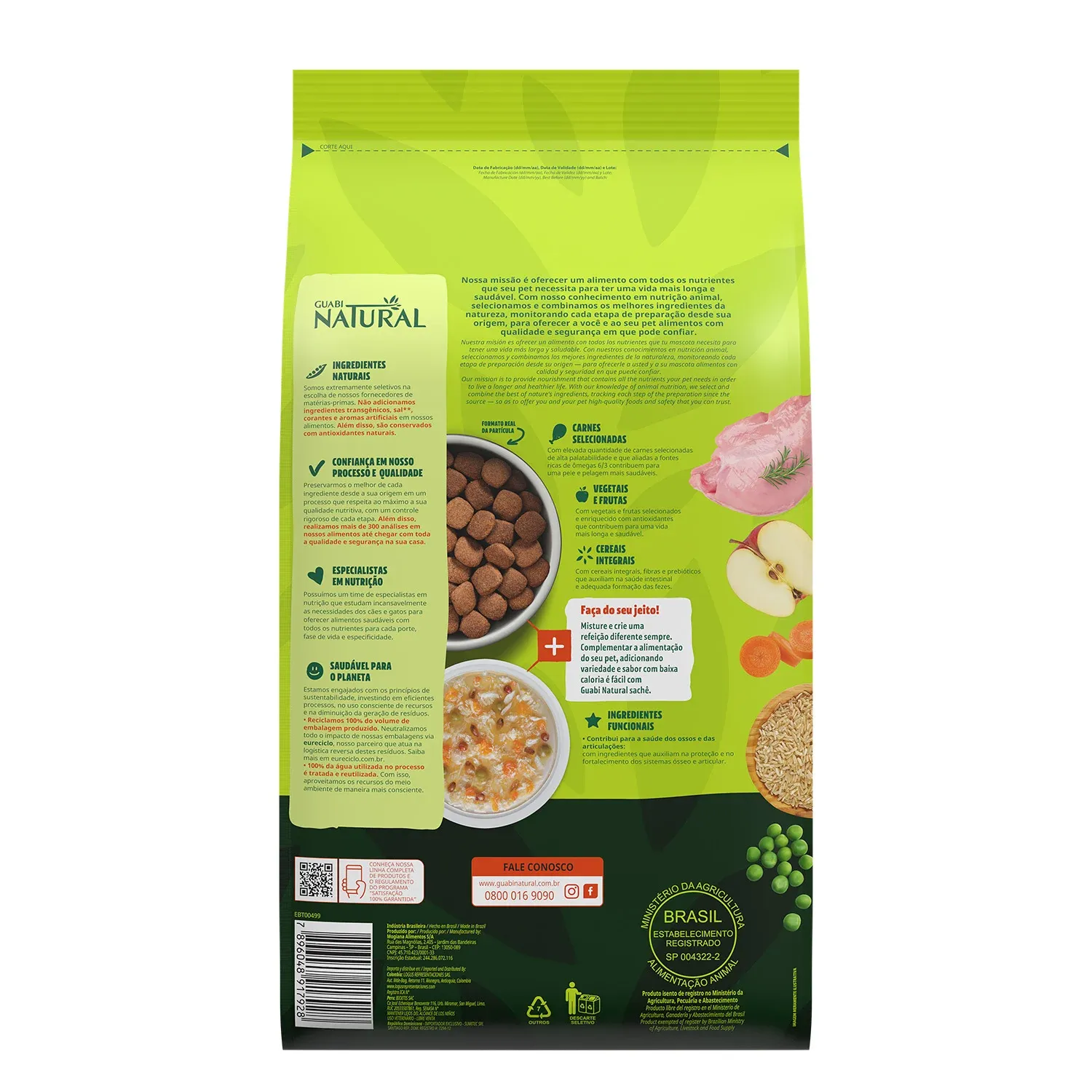 Racao Guabi Natural Caes Adultos Grandes Frango e Arroz 2